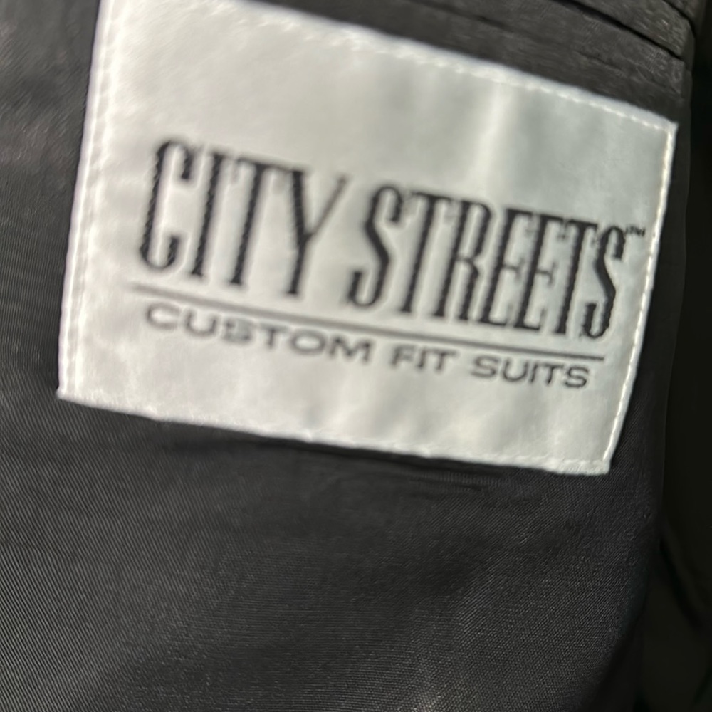 Nice suit Black City Streets Brand pants size 32 Jacket is 42